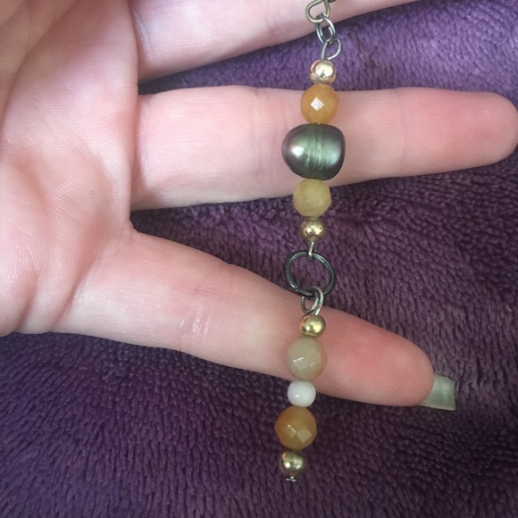 Handmade Orange beaded earrings - Picture 2 of 2